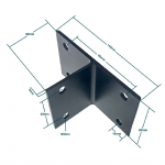 50x110x3x60mm Aluminium T-Bracket (Black)