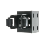 Adjustable Sliding Gate Catcher Closing End Holder with Side Mounting Bracket and Guiding Roller (Black)