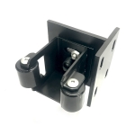 Adjustable Sliding Gate Catcher Closing End Holder with Side Mounting Bracket and Guiding Roller (Black)