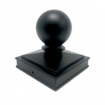 Aluminium Ball Cap for 100x100mm Post - Powder Coated Matte Black