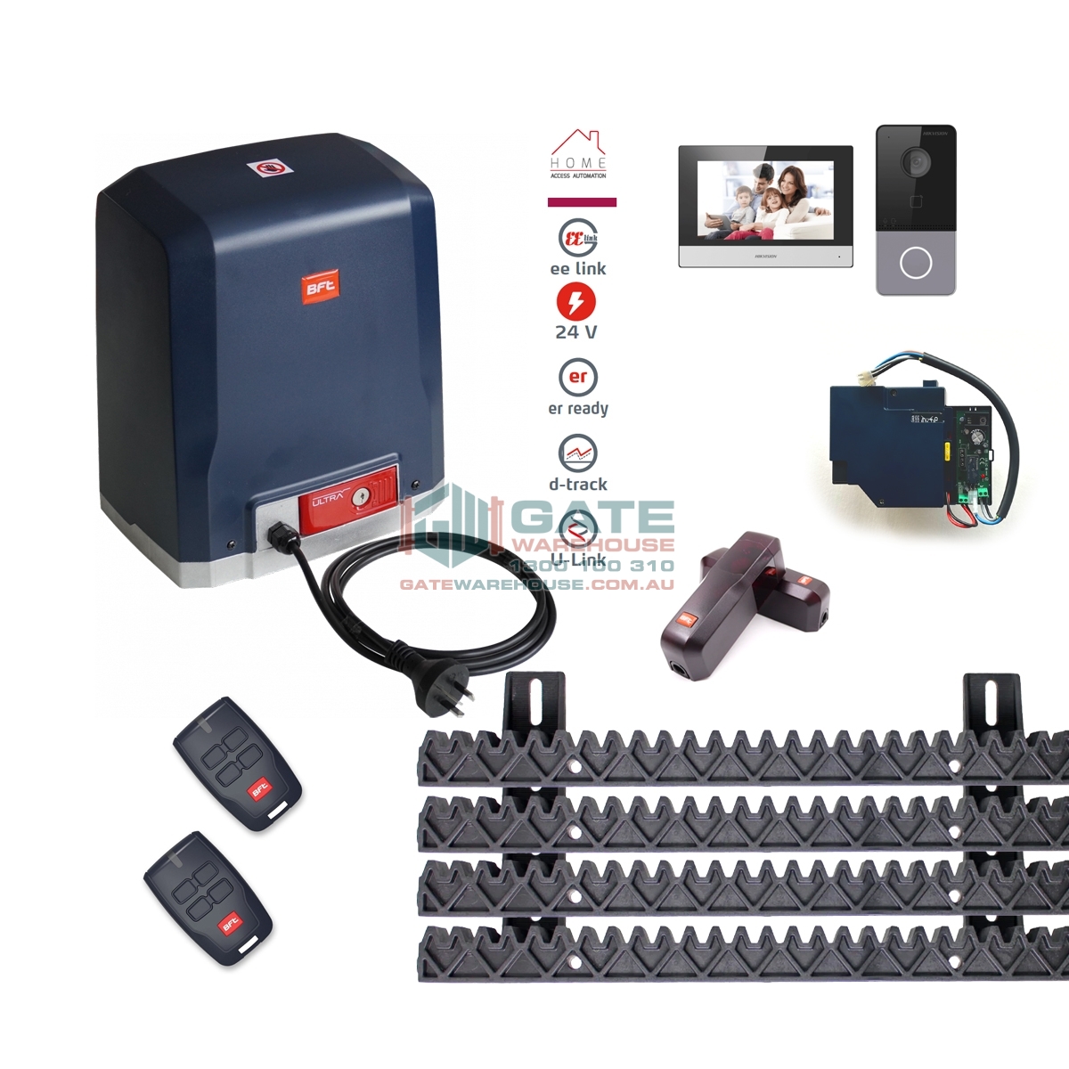 BFT Genuine DEIMOS Ultra BT A400 Sliding Gate Motor/Opener Safety, & Backup Battery