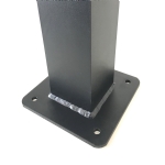 Heavy Duty Bolt Down Flange Base Plated Fencing Post with Cap (Powder Coated Matte Black)