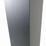 Heavy Duty Bolt Down Flange Base Plated Fencing Post with Cap (Powder Coated Matte Black)