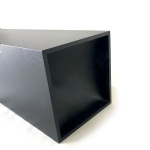 Heavy Duty Bolt Down Flange Base Plated Fencing Post with Cap (Powder Coated Matte Black)