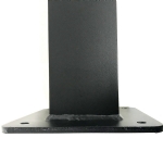 Heavy Duty Bolt Down Flange Base Plated Fencing Post with Cap (Powder Coated Matte Black)