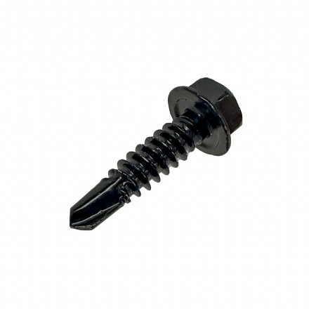 M6.3x25mm Stainless Steel Hex Flange Self drilling Screw (Black) - m63x25mm stainless steel hex flange self drilling screw black - 1    - Gate Warehouse