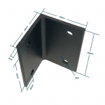 Steel Angle Bracket L-Shape 60x60x4x100mm Black