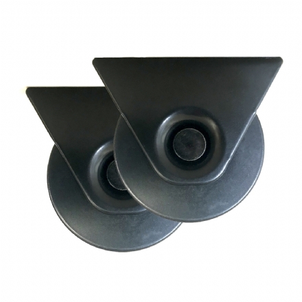 U Groove Galvanised Steel Sliding Gate Wheel (Black) -   1 Pair  - Gate Warehouse