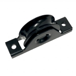 U Groove Galvanized Steel Sliding Gate Wheel (Semi-concealed for Low Profile Recess Mounting) - Black