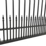 V0CWDB - Curved Arch Top (Double Spears) - Double Aluminium Driveway Gates - Double Swing Gates - Matte Black