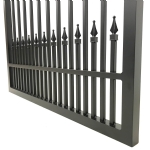 V0CWDB - Curved Arch Top (Double Spears) - Double Aluminium Driveway Gates - Double Swing Gates - Matte Black