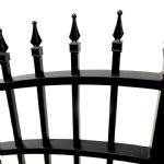 V0CWDB - Curved Arch Top (Double Spears) - Double Aluminium Driveway Gates - Double Swing Gates - Matte Black