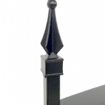 V0CWDB - Curved Arch Top (Double Spears) - Double Aluminium Driveway Gates - Double Swing Gates - Matte Black