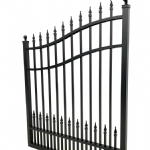 V0CWDB - Curved Arch Top (Double Spears) - Double Aluminium Driveway Gates - Double Swing Gates - Matte Black