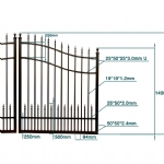 V0CWDB - Curved Arch Top (Double Spears) - Double Aluminium Driveway Gates - Double Swing Gates - Matte Black