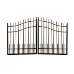 V0CWDB - Curved Arch Top (Double Spears) - Double Aluminium Driveway Gates - Double Swing Gates - Matte Black