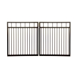 V0FDDB - Flat Top (Double Top Rail) - Double Aluminium Driveway Gates - Double Swing Gates - Matte Black