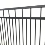 V0FDDB - Flat Top (Double Top Rail) - Double Aluminium Driveway Gates - Double Swing Gates - Matte Black