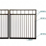 V0FDDB - Flat Top (Double Top Rail) - Double Aluminium Driveway Gates - Double Swing Gates - Matte Black