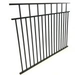 V0FDFB - Flat Top (Double Top Rail) - Aluminium Fence Panel - Matte Black