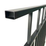 V0FDFB - Flat Top (Double Top Rail) - Aluminium Fence Panel - Matte Black