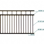 V0FDFB - Flat Top (Double Top Rail) - Aluminium Fence Panel - Matte Black