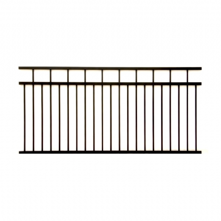 V0FDFB - Flat Top (Double Top Rail) - Aluminium Fence Panel - Matte Black - v0fdfb flat top double top rail aluminium fence panel black matt - 7    - Gate Warehouse