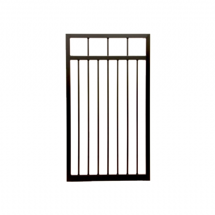 V0FDPB - Flat Top (Double Top Rail) - Aluminium Pedestrian / Side Gate (Single Swing Gate) - Matte Black - v0fdpb flat top double top rail aluminium pedestrian  side gate single swing gate black matt - 1    - Gate Warehouse