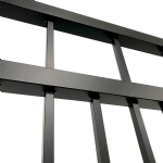 V0FDPB - Flat Top (Double Top Rail) - Aluminium Pedestrian / Side Gate (Single Swing Gate) - Matte Black