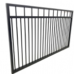 V0FDSB - Flat Top (Double Top Rail) - Single Aluminium Driveway Gate - Single Sliding Gate - Matte Black
