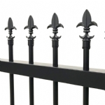 V0FSDB - Spear Top (Fleur-de-lis) - Double Aluminium Driveway Gates - Double Swing Gates - Matte Black