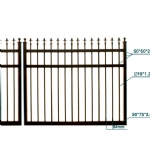 V0FSDB - Spear Top (Fleur-de-lis) - Double Aluminium Driveway Gates - Double Swing Gates - Matte Black