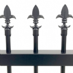 V0FSDB - Spear Top (Fleur-de-lis) - Double Aluminium Driveway Gates - Double Swing Gates - Matte Black