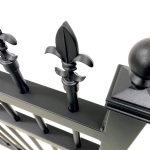 V0FSPB - Spear Top (Fleur-de-lis) - Aluminium Pedestrian / Side Gate (Single Swing Gate) - Matte Black