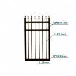 V0FSPB - Spear Top (Fleur-de-lis) - Aluminium Pedestrian / Side Gate (Single Swing Gate) - Matte Black