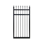 V0FSPB - Spear Top (Fleur-de-lis) - Aluminium Pedestrian / Side Gate (Single Swing Gate) - Matte Black