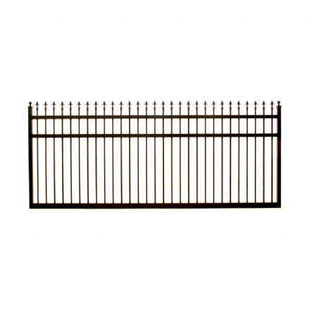 V0FSSB - Spear Top (Fleur-de-lis) - Single Aluminium Driveway Gate - Single Sliding Gate - Matte Black - v0fssb spear top fleur de lis single aluminium driveway gate single sliding gate matte black - 1    - Gate Warehouse