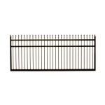 V0FSSB - Spear Top (Fleur-de-lis) - Single Aluminium Driveway Gate - Single Sliding Gate - Matte Black