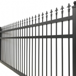 V0FSSB - Spear Top (Fleur-de-lis) - Single Aluminium Driveway Gate - Single Sliding Gate - Matte Black