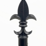 V0FSSB - Spear Top (Fleur-de-lis) - Single Aluminium Driveway Gate - Single Sliding Gate - Matte Black