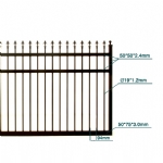 V0FSSB - Spear Top (Fleur-de-lis) - Single Aluminium Driveway Gate - Single Sliding Gate - Matte Black