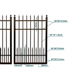 V0FWDB - Flat Top (Double Spears) - Double Aluminium Driveway Gates - Double Swing Gates - Matte Black