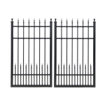 V0FWDB - Flat Top (Double Spears) - Double Aluminium Driveway Gates - Double Swing Gates - Matte Black