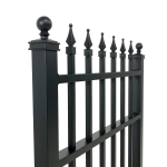 V0FWDB - Flat Top (Double Spears) - Double Aluminium Driveway Gates - Double Swing Gates - Matte Black