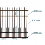 V0FWFB - Flat Top (Double Spears) - Aluminium Fence Panel - Matte Black