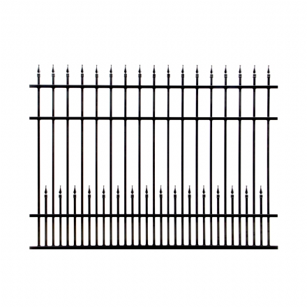 V0FWFB - Flat Top (Double Spears) - Aluminium Fence Panel - Matte Black - v0fwfb flat top double spears aluminium fence panel black matt - 1    - Gate Warehouse