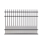 V0FWFB - Flat Top (Double Spears) - Aluminium Fence Panel - Matte Black