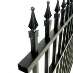 V0FWFB - Flat Top (Double Spears) - Aluminium Fence Panel - Matte Black