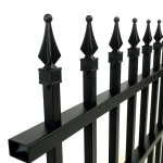 V0FWFB - Flat Top (Double Spears) - Aluminium Fence Panel - Matte Black