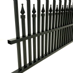 V0FWFB - Flat Top (Double Spears) - Aluminium Fence Panel - Matte Black